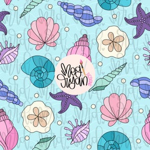 Coastal Pattern | Seashells Pattern | Summer Pattern | Seamless Pattern | Repeat Pattern | Beach Pattern | Preppy Fabric | Ocean Pattern PNG
