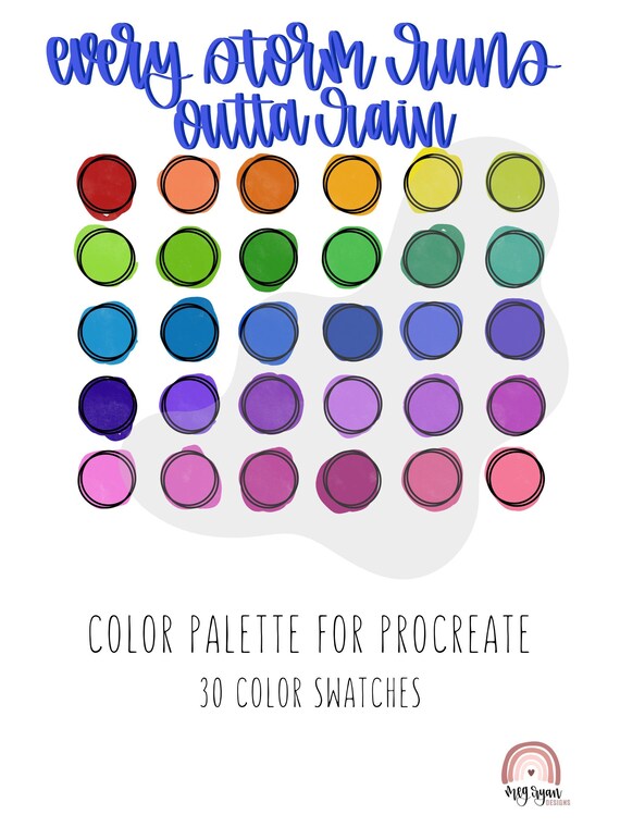 Procreate Color Palette Procreate Color Palettes Color Etsy