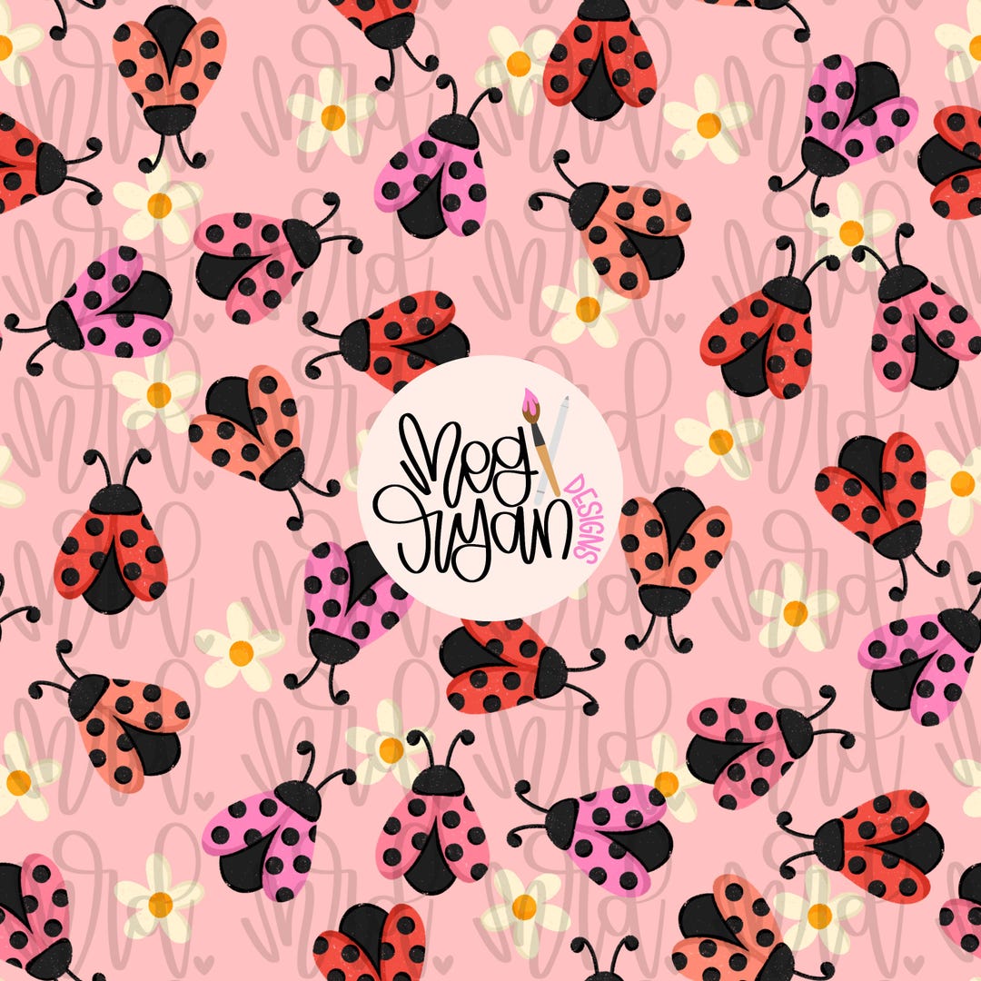 Lady Bug Spring Pattern Ladybug Pattern | Spring Pattern | Seamless Pattern | Repeat Pattern ...
