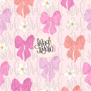 Floral Coquette Pattern | Bow Pattern | Seamless Pattern | Repeat Pattern | Dainty Pattern | Preppy Fabric Design | Instant Download | Bows
