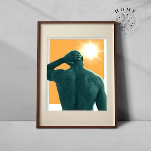 Seeing the Light poster, male digital wall art, colorful gay art poster, gay wedding or queer holiday gift, LGBT male body art or poster