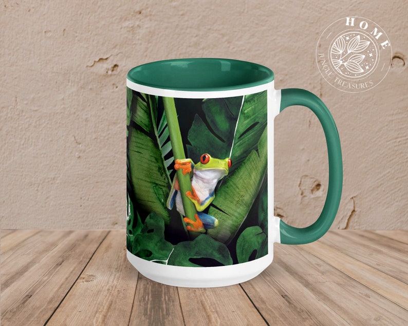 Red Eyed Tree Frog Coffee Mug, 15oz Large Ceramic Cup, Colorful