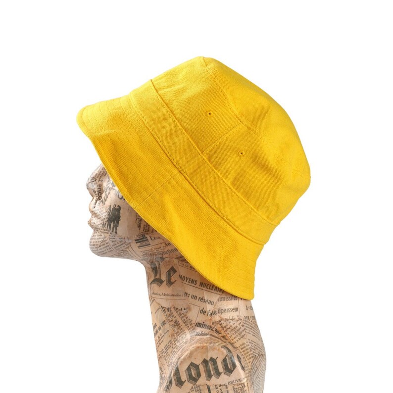 100 Cotton Yellow BUCKET HAT Colorful Hatunisex Bucket Hat Etsy