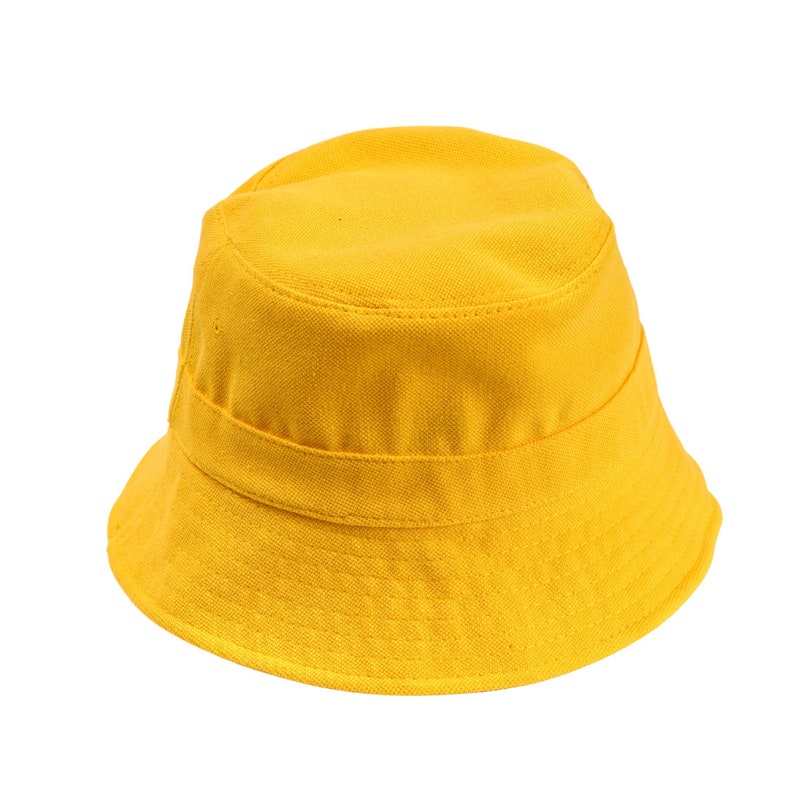100 Cotton Yellow BUCKET HAT Colorful Hatunisex Bucket Hat Etsy