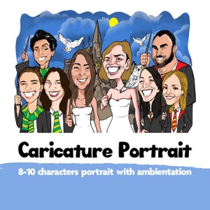 Caricatura Ritratto per gruppo di persone - regalo unico e divertente ideale per addio al celibato e nubilato!