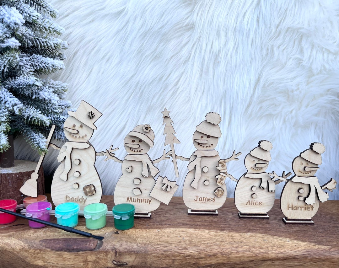 Personalised Snowman Family Art / Painting Activity Etsy
