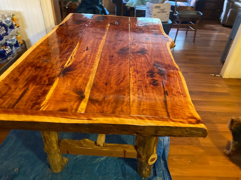 Cedar Table With LIVE EDGE Custom Cedarpatchfurniture Etsy