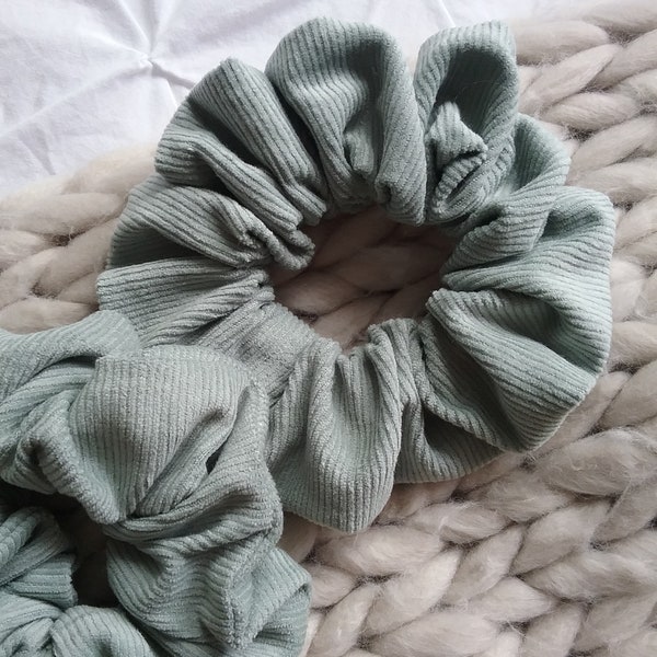 Sage Green Corduroy Standard Scrunchie