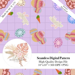 Easter carrot seamless pattern spring digital paper cute bunny carrots background farmhouse Easter fabric print orange carrot subliminal PNG