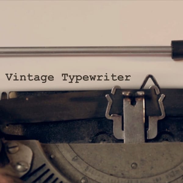 Vintage Typewriter Text Headline Intro With Sound - reveal up to 28 letters headline text accompanied by typing sound