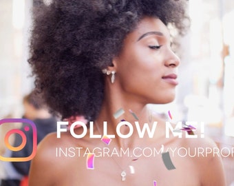 Transparent overlay for your social media - customizable text - black area is transparent - send your instagram link and get your CTA