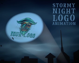 Sky Signal On Stormy Night Logo Animation - for your streaming or social media videos