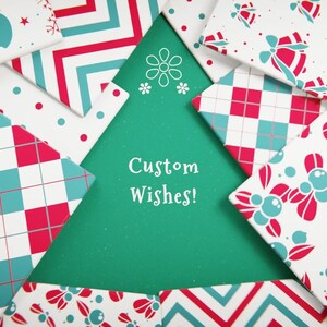 Aanpasbare kerstpapieren boomanimatie met gepersonaliseerde wensen