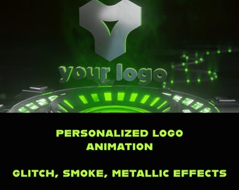 Customized Sci-Fi Logo Animation: Holographic Display with Glitch, Smoke, and Metallic Effects (6s, MP4, 1920x1080)