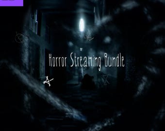 Haunting Horror Stream Overlays Bundle | Starting Soon, BRB, Stream Ending, Offline | Ghost FX + Heartbeat Sound | MP4 HD 1920x1080