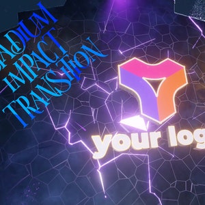 Impact Transition-logo stinger met alfakanaal en geluid voor Stream Scenes - Twitch-overgang - upload uw logo