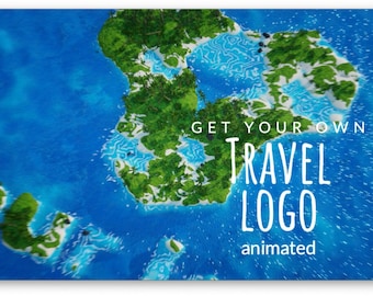 Awesome logo stinger animation getaway island - for your video channel - make your logo reveal from the shapes the island full of palm trees