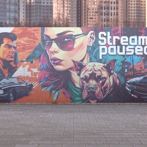 Twitch Overlay Stream Paused Animation - Inspired with street graffiti style - music included