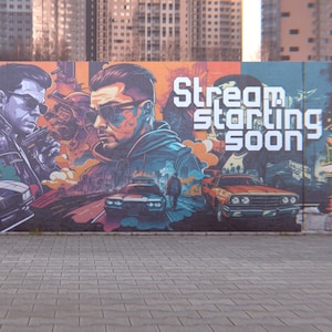Twitch Overlay Stream Starting Soon Animation - Inspired with street graffiti style - music included