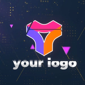 Geometrical logo stinger transition with alpha channel and sound for Stream Scenes - Twitch transition - with your logo, personalize colors