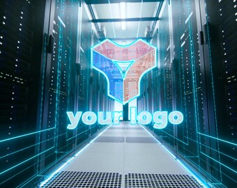 Servers Room Customizable Logo Stinger With Epic Sound - Logo reveals from electronic glow, insert your logo, text and color