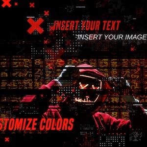 Hacker Crosses Glitch Text Intro Animation with custom image and colors - Twitch transition - custom text