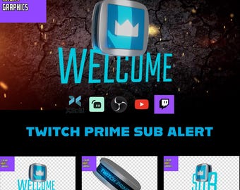Twitch Prime Sub Alert Animation | 1080p Transparent Overlay with Rotating Welcome Display | Celebrate Subs with Style & Motion