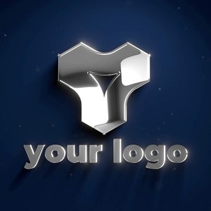 Chrome logo stinger reveal - insert your logo and it will convert in to chromium glittering surface, with reflecting luster shape.