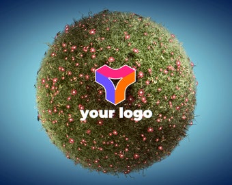 Nature, natural, flora animation a little spinning planet for your logo. You can use two messages and your logo, customize colors