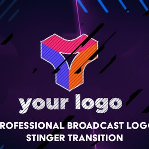 Professional Broadcast Logo Transition stinger with alpha transparency and sound for Stream Scenes - Twitch transition, YouTube, any video