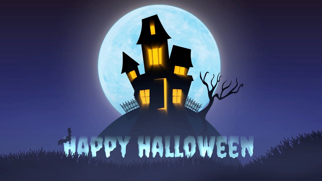 Personalized Vintage Halloween Spooky Mansion Animation - Etsy