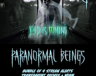 Ghostly Stream Alert Bundle | 4 Supernatural Animations for Followers, Subs, Raids, & Bits | Banner Overlay