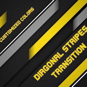 Diagonaler Übergang mit Alphakanal und Sound für Ihre OBS Stream Scenes Stinger Twitch Übergang oder jede andere, benutzerdefinierte Farbe und Logo