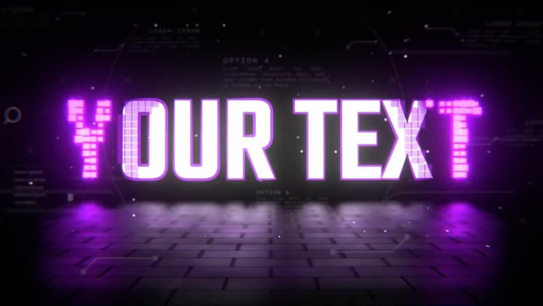 Dynamic Pixel-Glow Text Headline Animation Customizable MP4 for Streamers and Creators, 1920x1080px, 4s Loop image 1