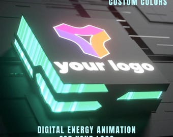 Futuristic Energy Burst Logo Reveal Animation | Customizable Light Color | MP4 9s Full HD Intro Video