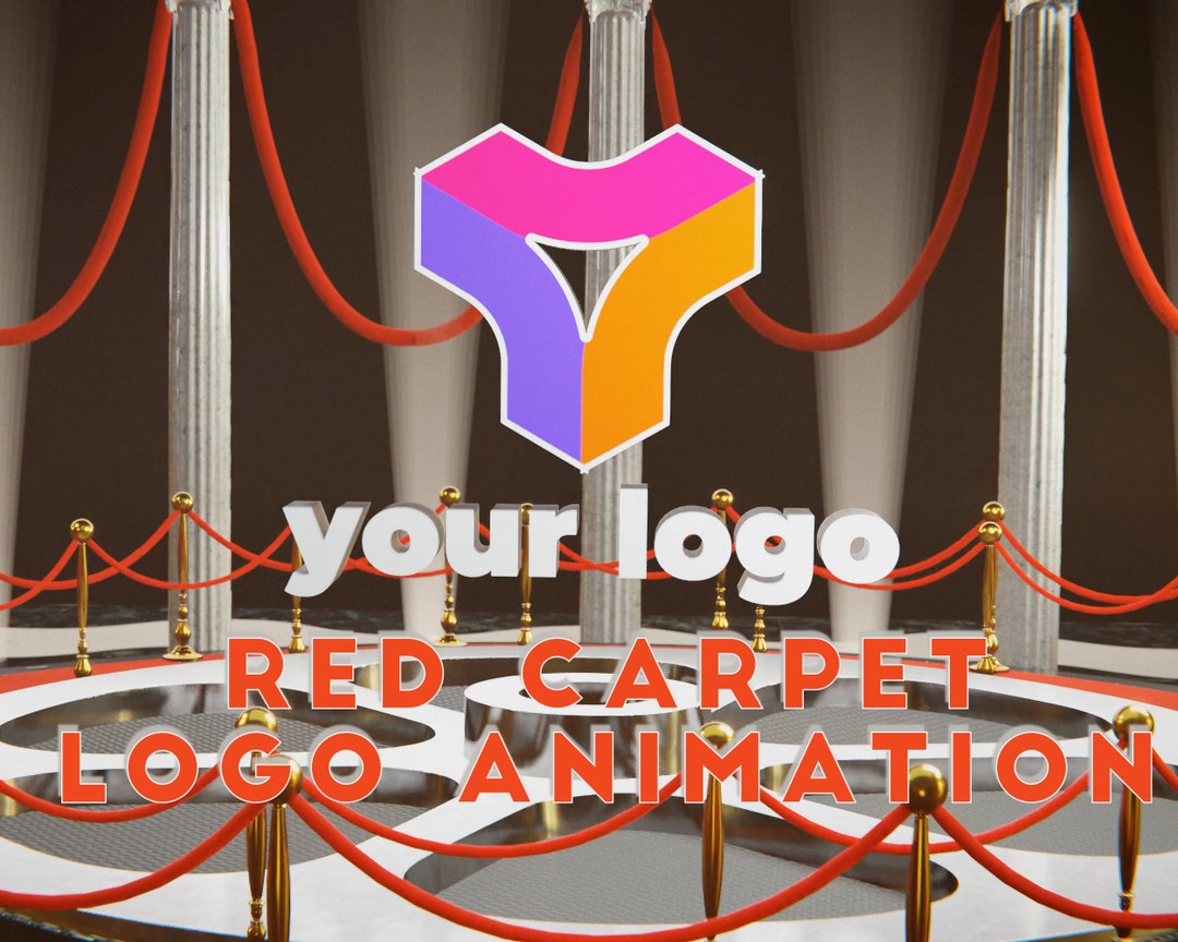Red Carpet Logo Animation, Customized Logo and Carpet Colour, Camera