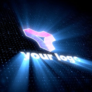 Digital Ray Logo for your video customized rays of light color - place your custom logo and get personal intro!