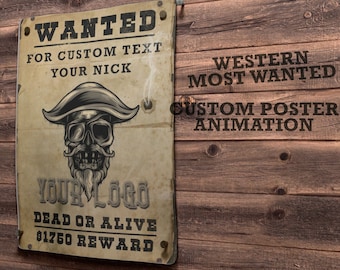 Old Western Most Wanted Arrest Warrant Animation - Personalizable for your streaming or social media videos - old paper effects -