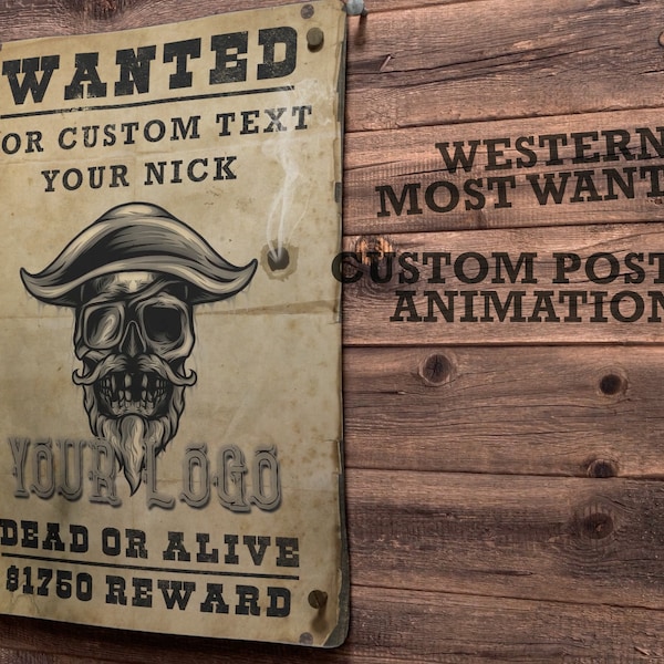 Old Western Most Wanted Arrest Warrant Animation - Personalizable for your streaming or social media videos - old paper effects -