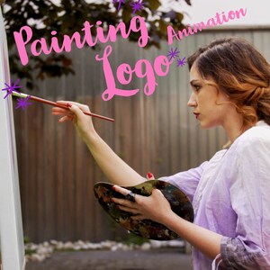 Animation of your logo pretending to be painted on canvas