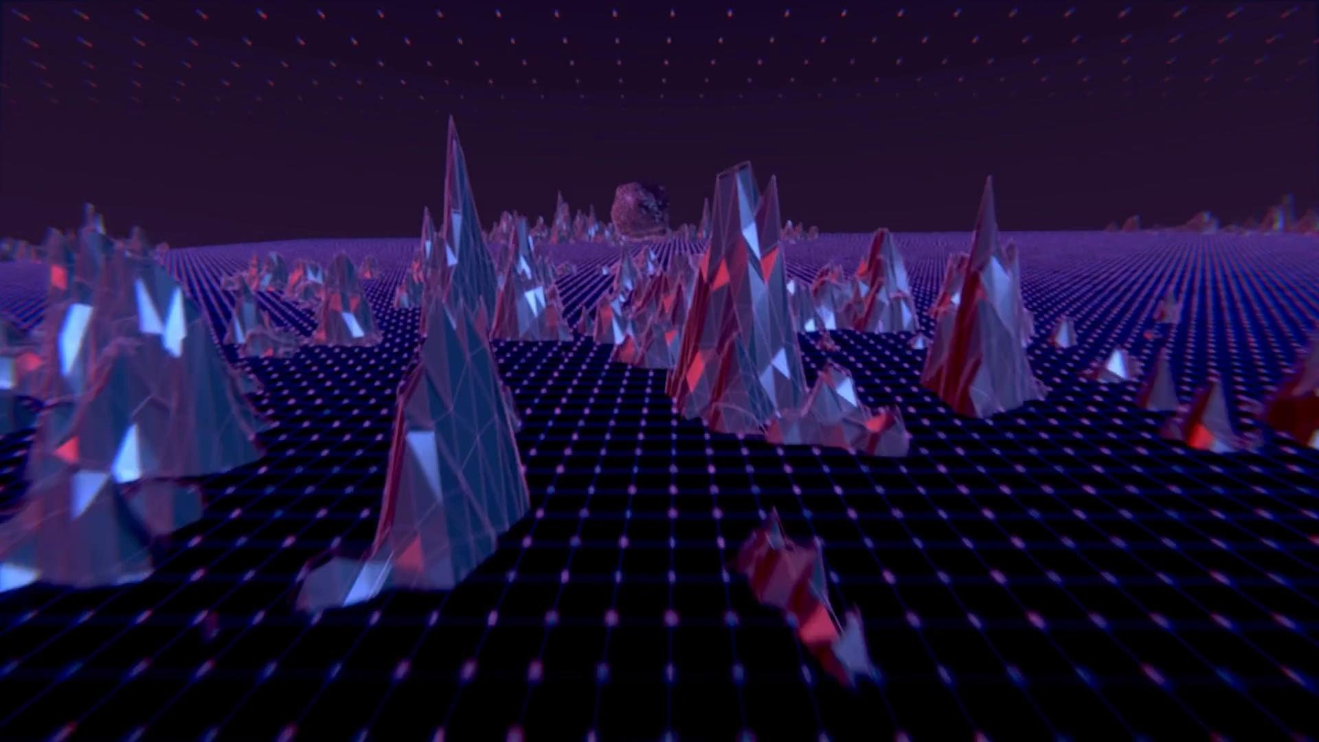 Metaverse Animation Metaverse Journey Animation: Cyber Landscape & Geometric Rocks ...