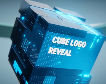 Cubic SF animation logo reveal, with custom text, custom colors and your own logo, sound inclusive