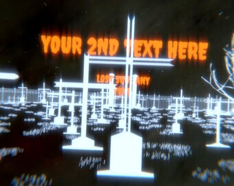 Cementerio de texto de deseos fantasmales: animación increíble con tumbas fantasmales, texto y color personalizados, sonido de terror incluido