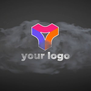 Storm and Clouds Animated Logo Stinger - Logo reveals from thick dark clouds accompanied by stormy bursts and sound