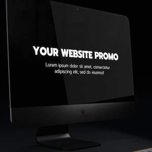 Dark Room Customizable iMac Desktop Mockup Animation for Websites - sound included