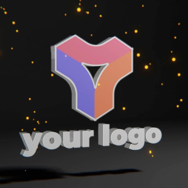 Logo 3D Stinger : tourbillon hypnotique d'éléments lumineux, atmosphère futuriste et son épique pour les médias sociaux, séquence d'animation enchanteresse