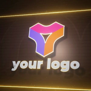 Captivating 3D Logo Animation Stinger with Custom LED Colors & Sound - Boost Your Brand's Impact! Glowing 3D - Animation stinger logo