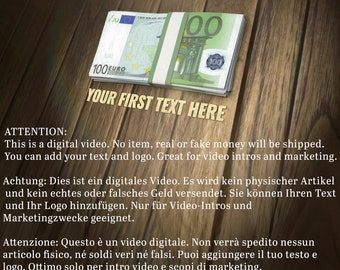 Falling Euro Bills Money Heist Intro Logo Animation Customizable text and sound included
