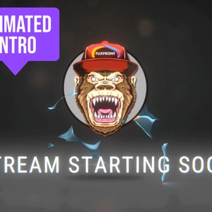 Customizable Intro for Twitch (Starting Soon) gaming style strike and explosion - custom colors, text, avatar - get unique!