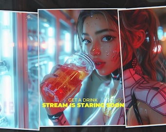 Stunning 16-Second Twitch Intro Animation with Custom Images & Text Slots, Sound Effects Included - MP4 Format, Full HD 1920x1080 Resolution